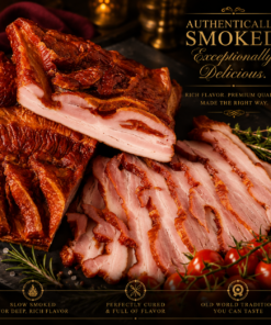 Smoked Cooked Bacon-Boczek Gotowany Pieczony apr.1lbs